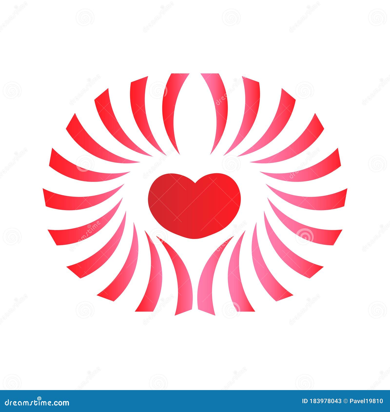   of a heart with a pattern in red light